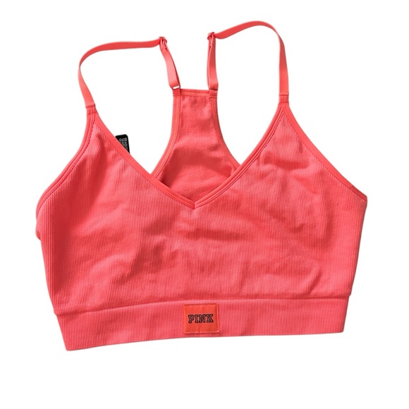 PINK  Victoria's Secret NEW Coral Seamless Sports Bra - Picture 1 of 7